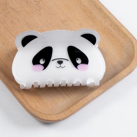 Hair Claw Cartoon Panda Fox Design Back Head Hair Clip Anti-slip Teeth Strong Grip Shark Hair Clip Lightweight Hair Accessory