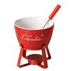 Fondue Pots Set for Chocolate,Cheese,Candy Mini Ceramic Fondue Pots with Fork Birthday Gift Ceramic Butter Warmers Set
