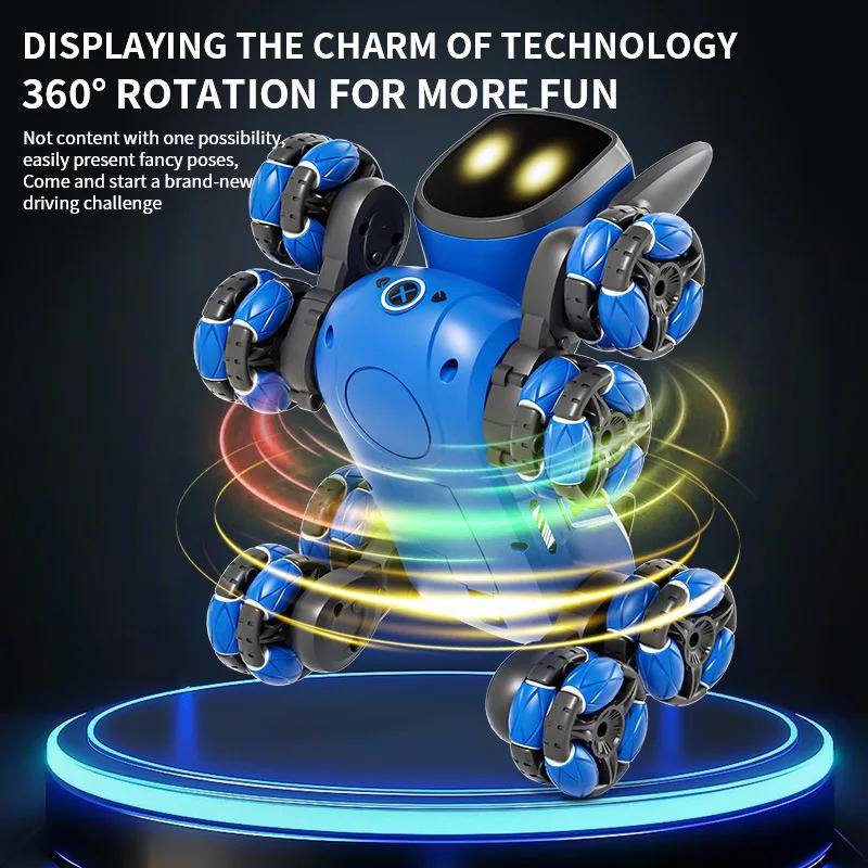 New Q200 Robot Dog 360 Degree Drift Stunt RC Car Small Eight Wheel Gesture Sensing Multi functional Voice Interaction Children T