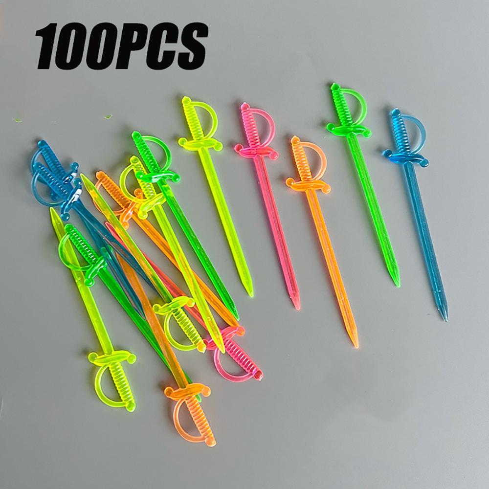 100Pcs Animal Flamingo Heart Party Supplies Food Pick Buffet Fruit Fork Snack Cake Dessert Salad Sticks Cocktail Toothpick Skewe