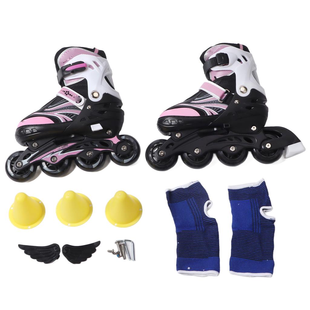Inline Skates Pink M Roller Blades Adjustable PU Mesh Stable Slide Roller Skates for Girl Boy Teen