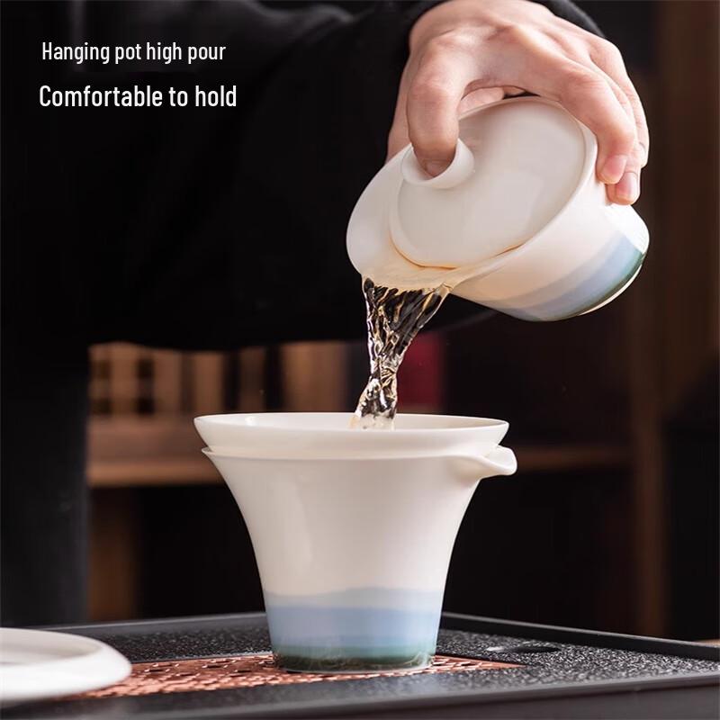 Ceramic Tea Cup Set with Lidded Bowl