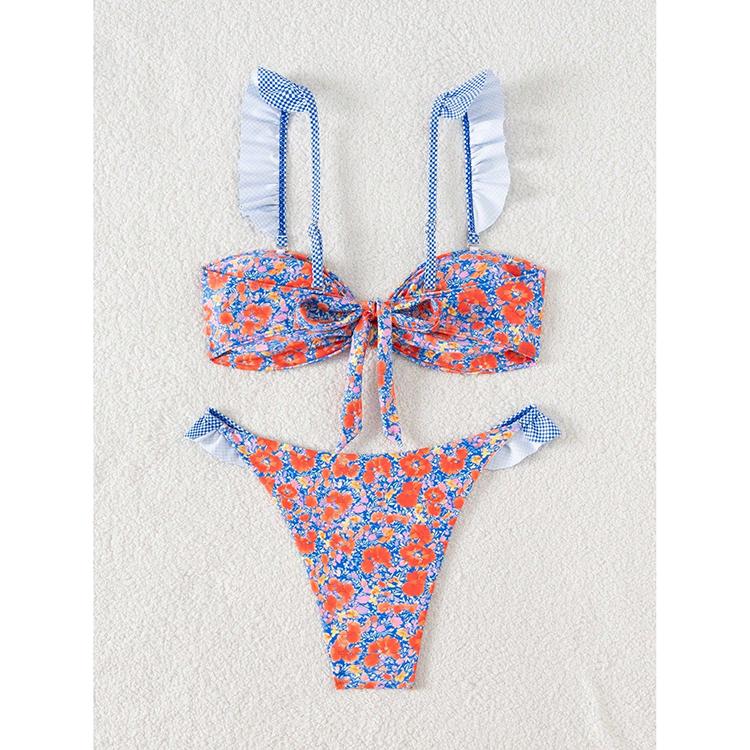 Nou Costum de Baie de Vară cu Imprimeu pentru Femei, Push Up, Talie Înaltă, Set Bikini din Două Piese, Costum de Baie, Articole de Plajă, Costum de Baie Femei
