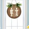 1 Wooden Toilet Gender Wooden Logo Bathroom Circular Logo Door Number Wall Mounted Farmhouse Decoration Logo