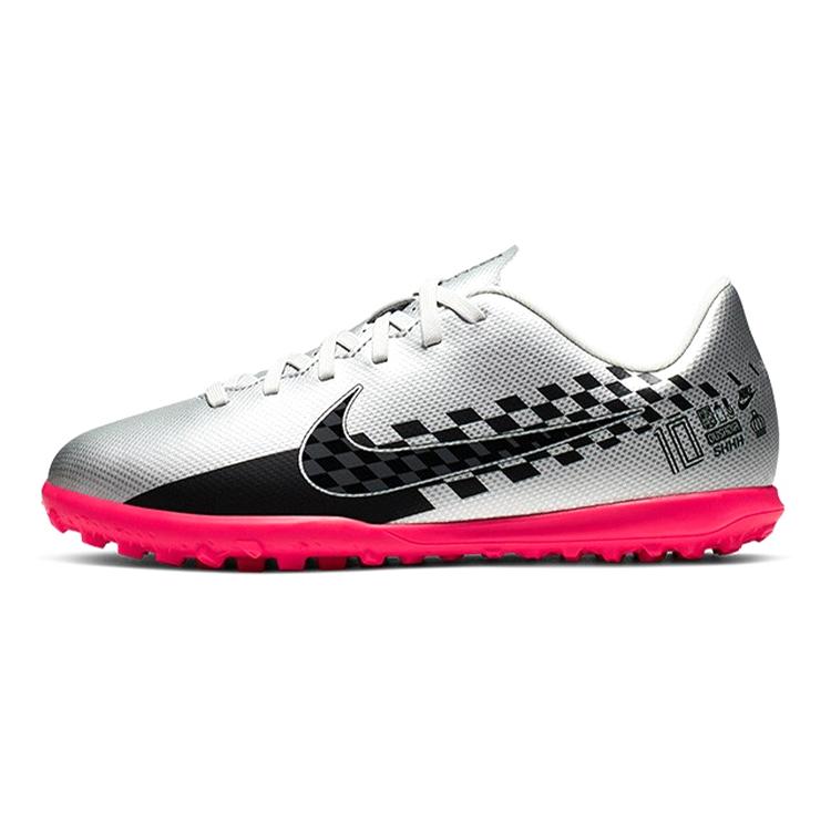 

Nike Mercurial Vapor 13 Assassin Club NJR Slip Resistant Abrasion Resistant Low top Kids Soccer Shoes Black Silver AT8175-006 36