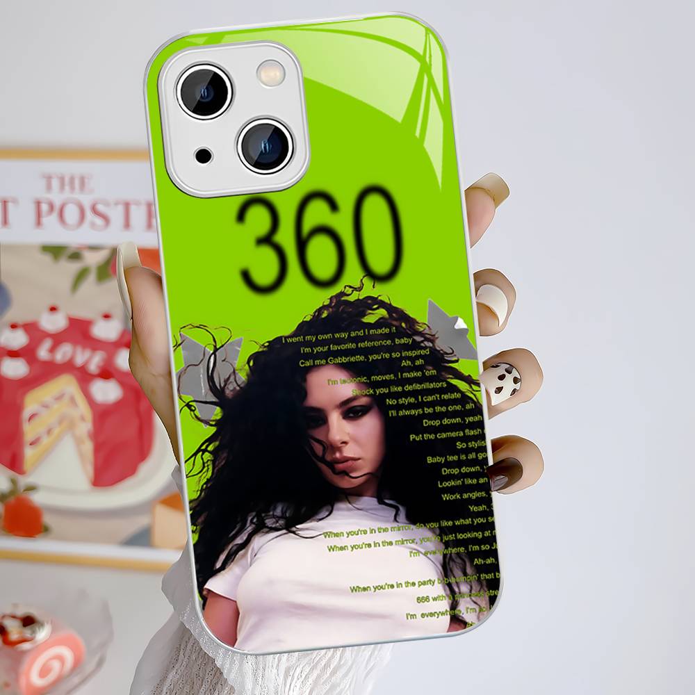 

C-Charlis XCX B-BRAT Tempered Glass For Iphone 14 13 12 11 Pro Mini XS MAX 14Plus X XS XR Fundas iphone 13pro max