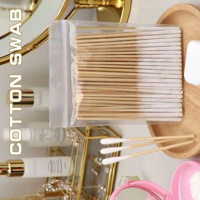 30/60pcs Disposable Wood Cotton Cotton Swab Brush Make Up Brushes Longer Cotton Swab Brush Lint Free Micro Brushes