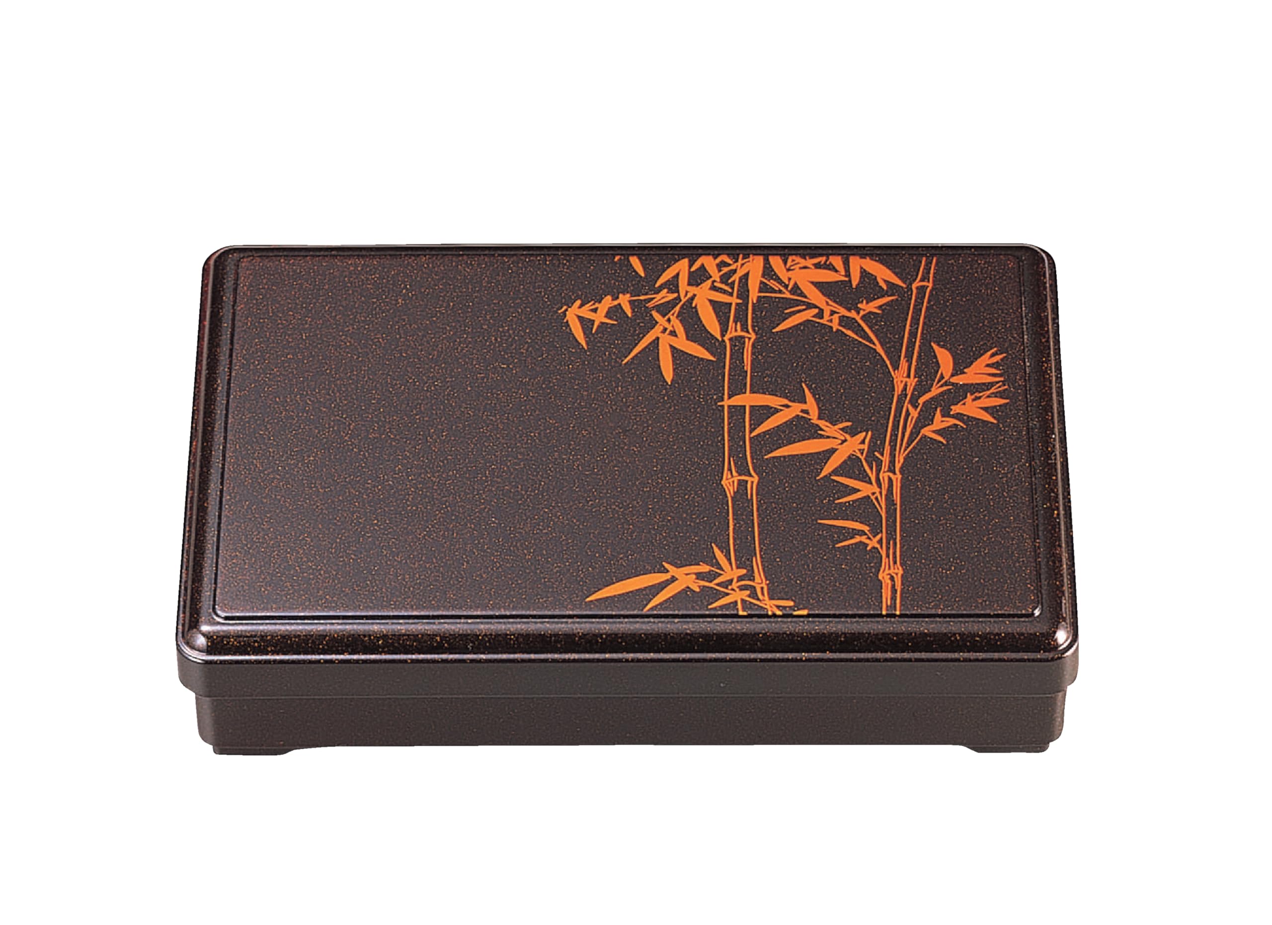 Wakaizumi ATA 10cm Long Saga Bento Bamboo Lacquerware, Box, Pear-Ground (with Divider), F-2-7 чёрный