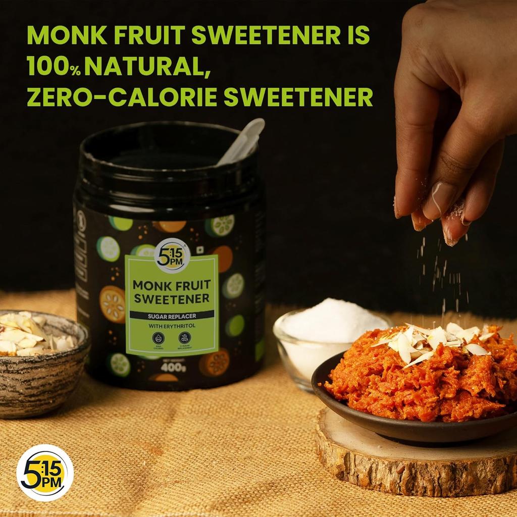 MonkFruit 400 g Îndulcitor cu Eritritol Înlocuitor Natural al Zahărului pentru Gătit Copt Stil de Viață Keto