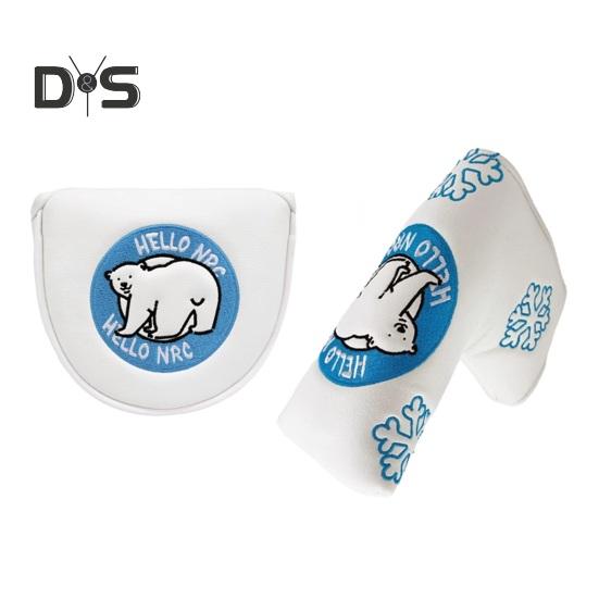 Golf Putter Cover Magnetic Mallet Putter Cover Golf Club Putter Sleeve Cute Polar Bear Design Blade Putter Headcover for Golfer