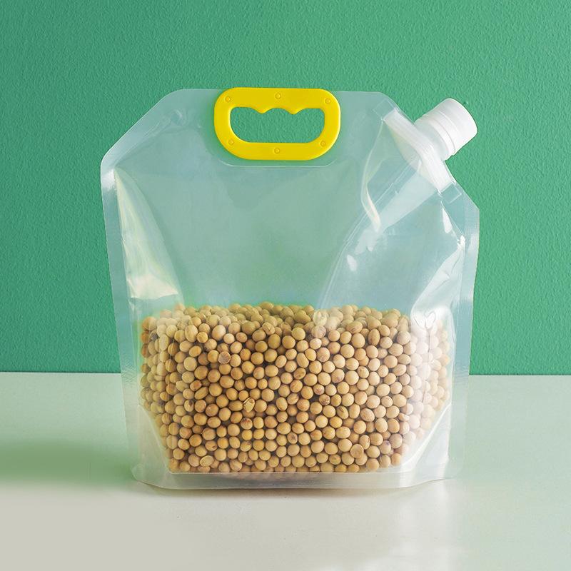 10Pcs Grain Storage Bag, Kitchen Suction Nozzle Bag Sealed Sub-bag Household Visual Transparent Food Sealed Bag