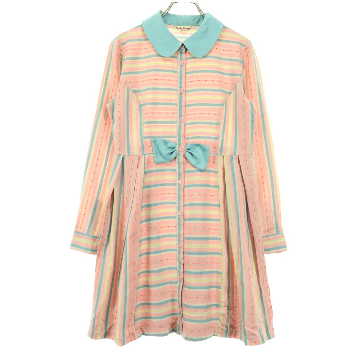 

EmilyTemple cute сделано в Японии Полосатый однотонный с длинным рукавом Розовый Женский Б/У