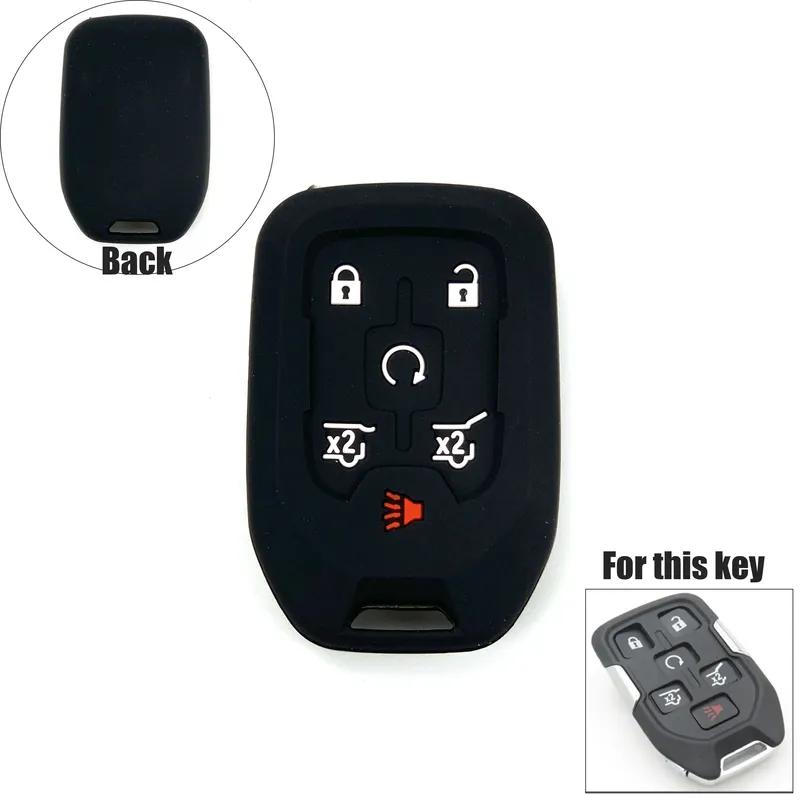 Car Key Case Smart Keyless Remote Fobs Shell Cover Keychain for Chevrolet Suburban Tahoe 2018 GMC Yukon