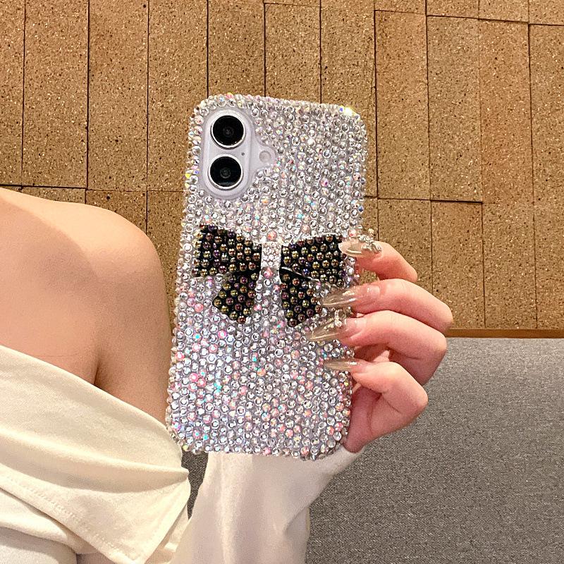

Luxury 3D Rhinestone Bow iPhone 15/16 Pro Max Case for Women iPhone 11 Pro Max