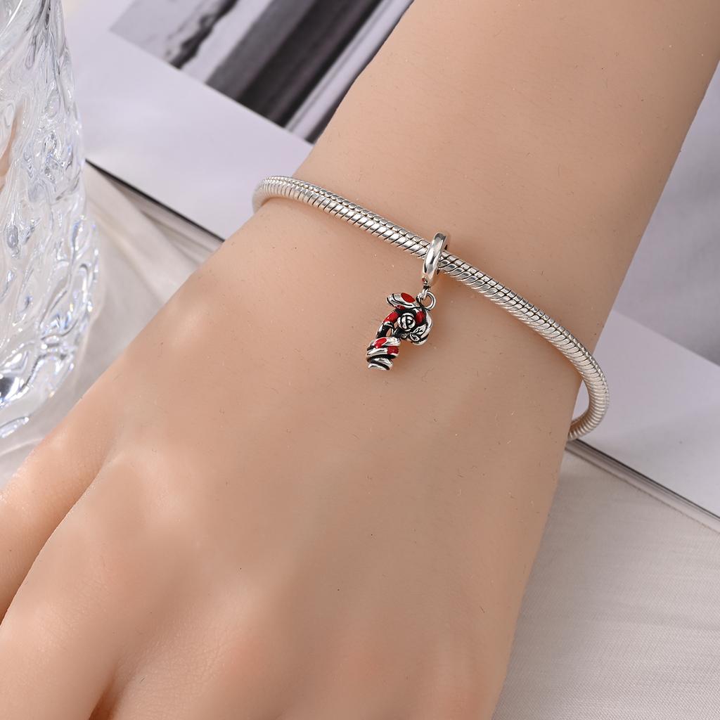 Mysterious copper Jungle Snake Little Dragon Snake Zodiac New Year Pendant Compatible With Do It Yourself Bracelets Necklaces Spring