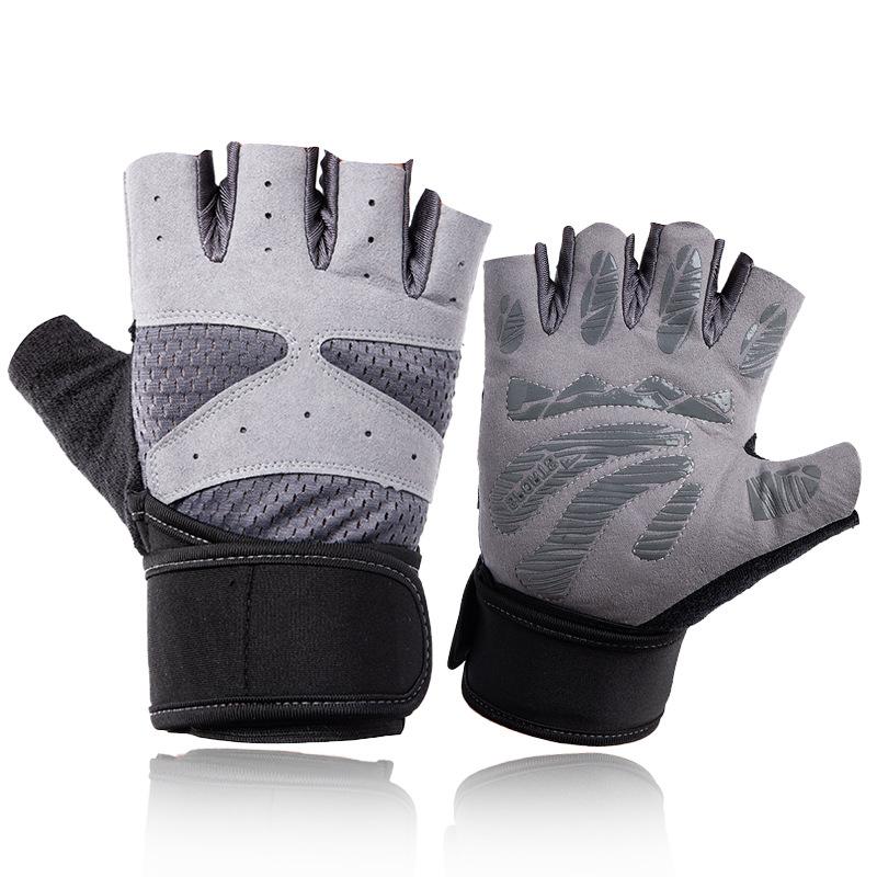 

Фитнес-перчатки мужские и женские полупалые тонкие дышащие для велоспорта на открытом воздухе противоскользящие для тренировок с оборудованием спортивные перчатки M серый