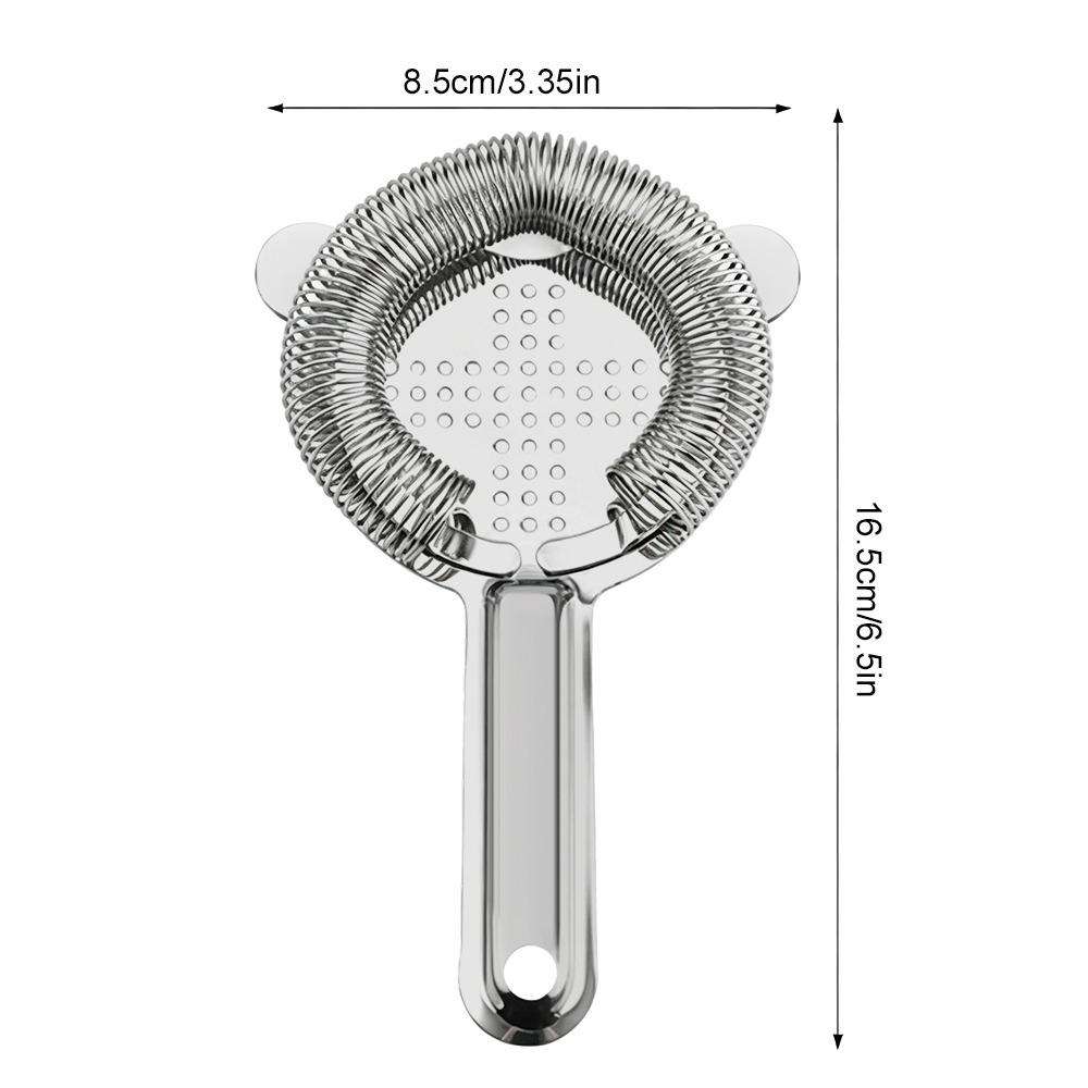 304 Stainless Steel Bar Strainer High-Density Spring Ice Strainer Professional Drink Strainer  Home