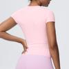 Maglietta da Running da Donna ad Asciugatura Rapida Controllo Pancia - Manica Corta, Sensazione di Nuvola, Top Casual Yoga Fitness.