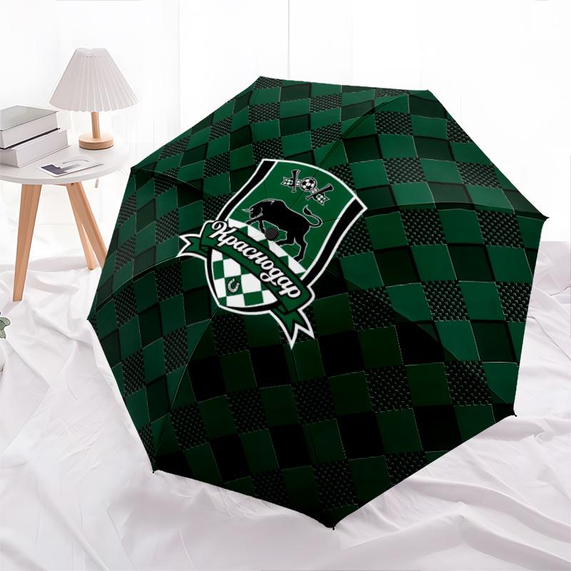 Motif FC Krasnodar, parapluie pliant automatique, design portable et pliable, 8 baleines, un cadeau de Noël ou d'anniversaire.