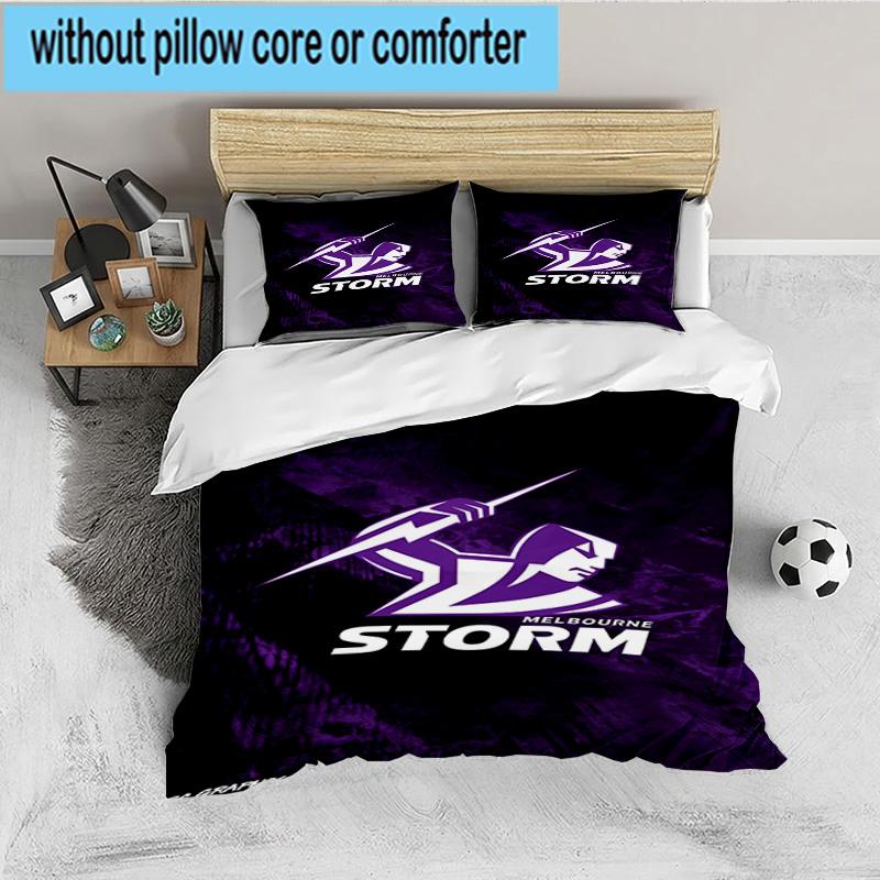Melbourne Storm Team 3PCS Bedding set,Ideal for 1pc Duvet Cover And 2pcs Pillowcases Perfect for Fan gift,Ideal for Bedroom, Dormitory