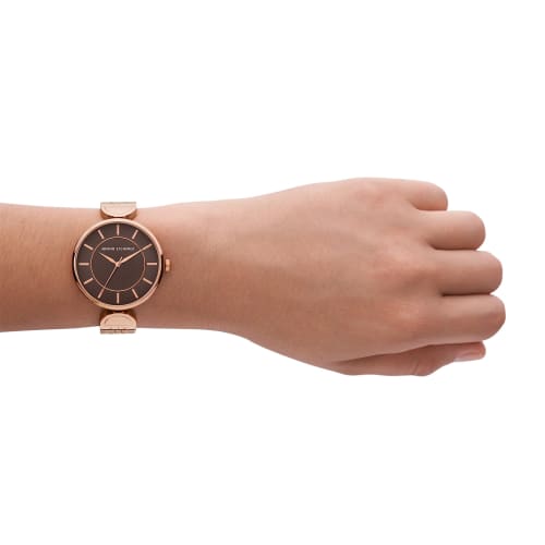 A|X Armani Exchange Women's Watch AX5384 Pink Gold