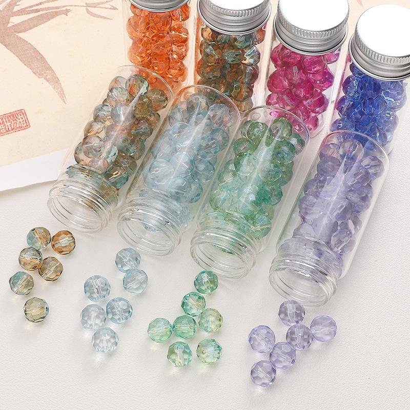[10mm] Faceted Ball Beads Color Transparent Glass Beads Loose Spacer Beads For Jewelry Making Diy Bracelet Necklace Accessories