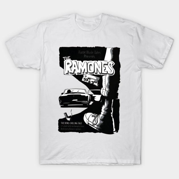 Men Black Print T-shirt The Ramones The Bone No-Cut Transfer Paper Print Cotton Tshirt S белый