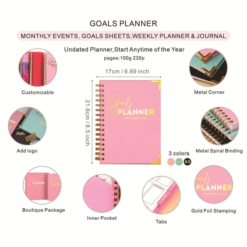 2025 Cross-Border Foreign Trade English Weekly Agenda and Goal Planner Notebook
