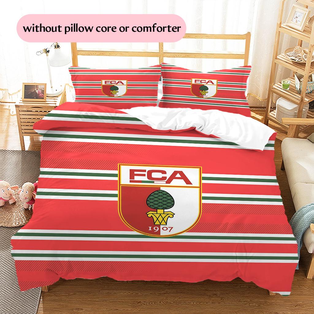 FC Augsburg Pattern Bedding Quilt Set Home Decoration Gift (1 * Duvet Cover + 2 * Pillowcase Without Core)