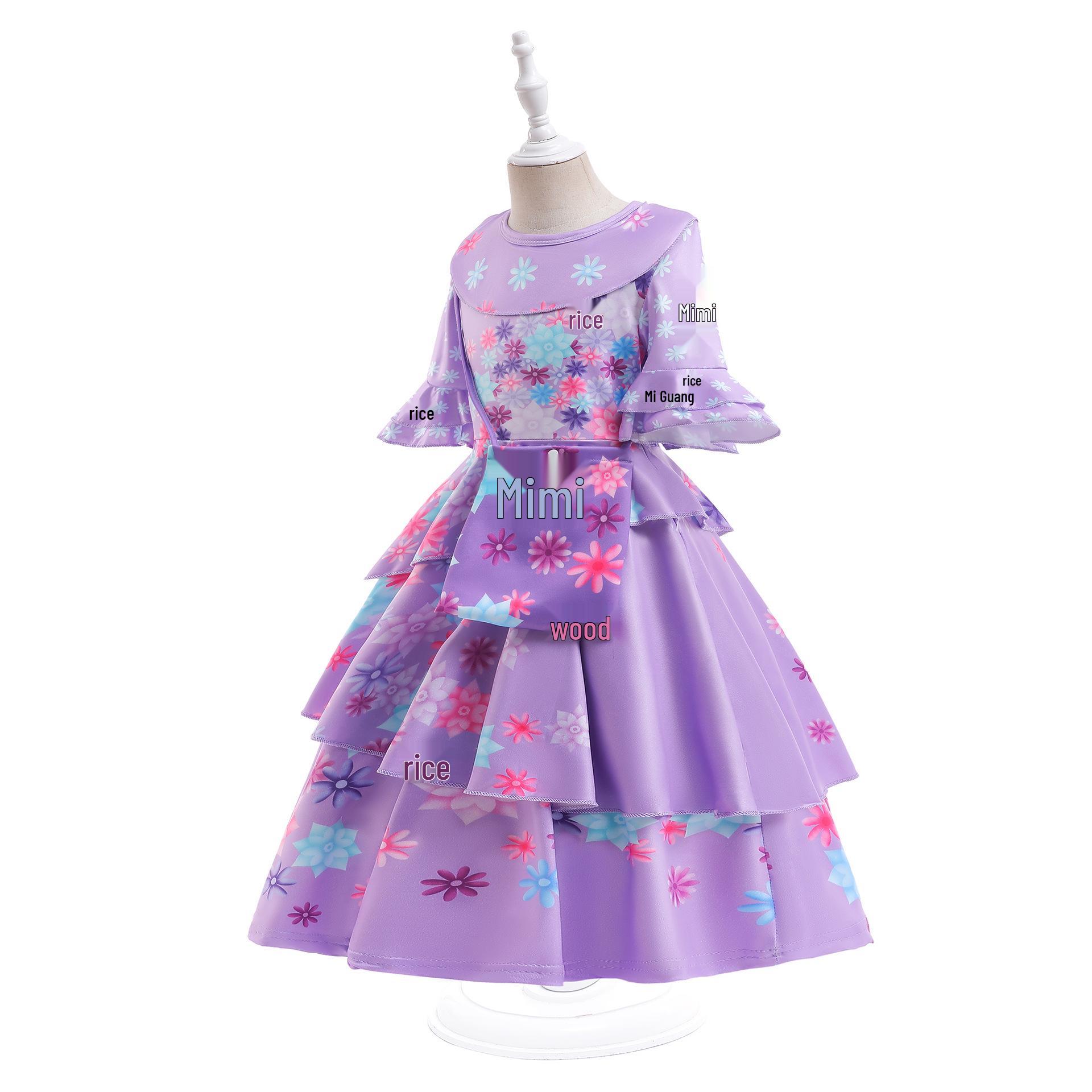 

Сукня принцеси Енканто для дівчаток - Косплей-сукня в європейському та американському стилі 100 cm