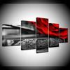 The red petals gray background 5 Piece Wallpapers Art Canvas Print modern Poster Modular art painting for Living Room Home Decor