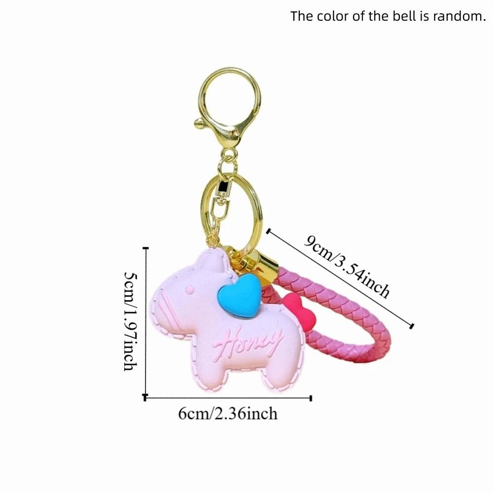 Small Bell Horse Pendant Heart New Year Keychain Fashion Bag Pendant Ornaments  Bag Decor