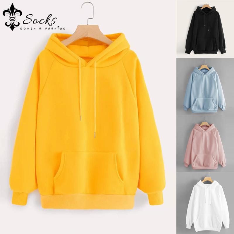 

Женщины Длинные рукава Hoodie Sweatshirt с капюшоном Pullover Топы Блузка с карманом