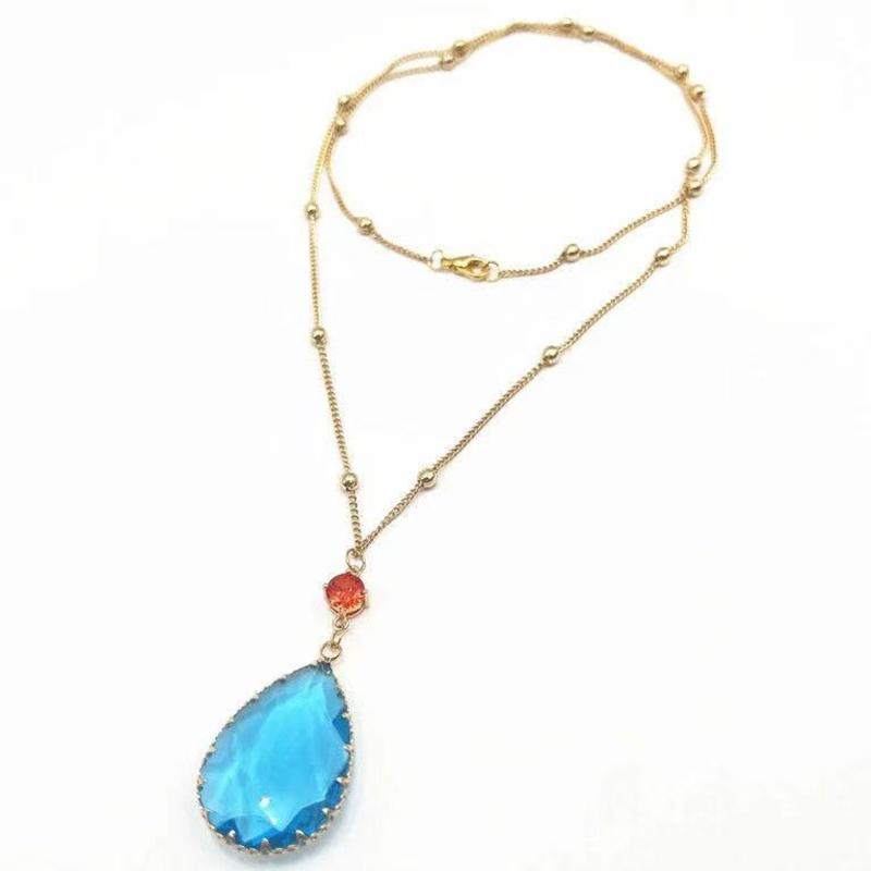 

Anime Howl Cosplay Necklace Blue Crystal Pendant Jewelry Japanese Cartoon Magicians Howl Necklaces Women Men Accessories Gift синій