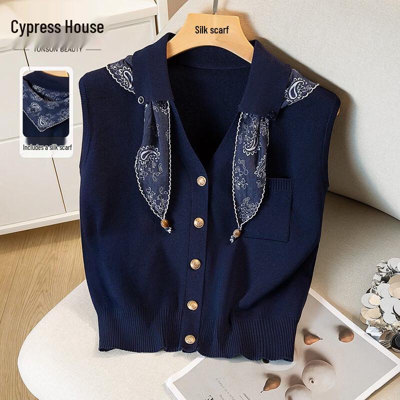 Женский элегантный вязаный топ с лацканами M