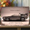 Back To the Future Delorean Vintage Metal Sign Aluminum Plaque with Iconic Movie Quote Retro Wall Art for Home Bedroom Gara