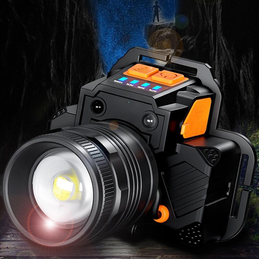 LED Induction Headlamp Super Bright Headlamp 3 Light Modes LED Head Flashlight USB Rechargeable Waterproof for Outdoor Emergency