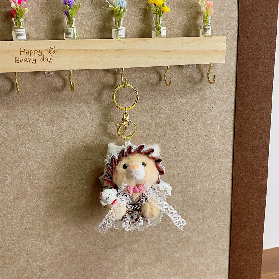 Creative cartoon dress-up teddy bear plush pendants, kitten keychains, soft stuffed dolls, cute teddy bear couple figurines