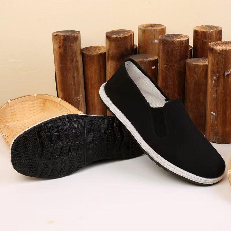 Yilu Bao Men's Women's Flat Thousand Layer Bottom Cloth Shoes Wear Resistant Elastic Mouth Single Dad Work Driving Black
