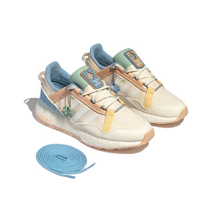 Adidas Originals ZX 2K Boost Pure Leather Fabric Sports Comfortable Slip Resistant Durable Low Top Lifestyle Casual Shoes Unisex Casual Shoes GZ3416