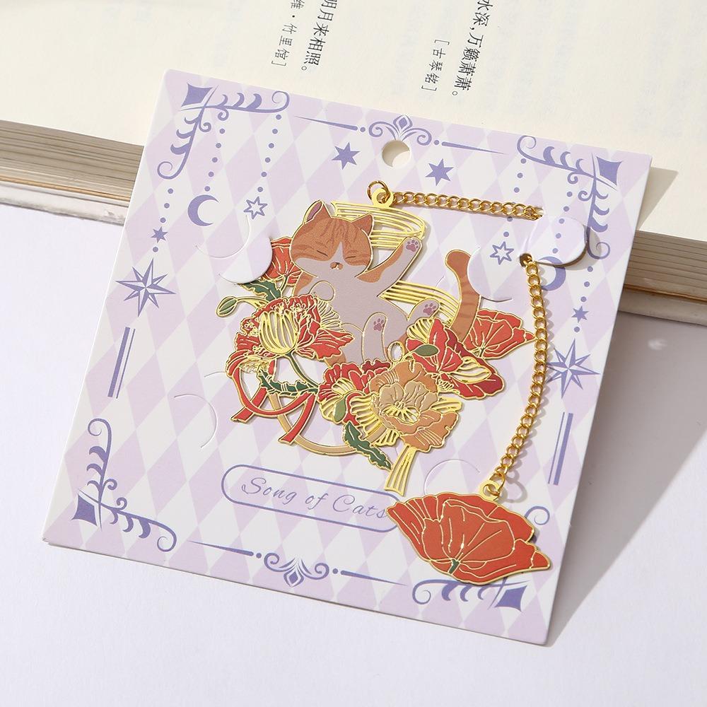 Metal Hollow Bookmark 3D Book Clip Retro Metal Bookmark  Student