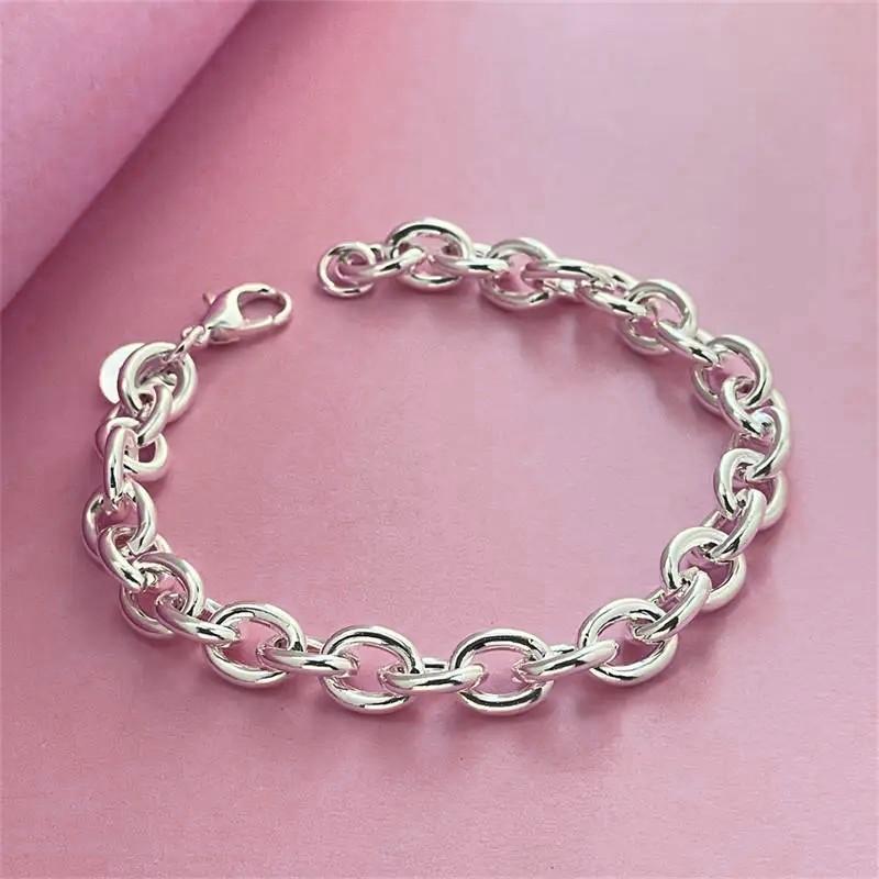 

Fashion Round Chain Bracelet Circle Link Jewelry 20cm