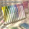 Set di 4 evidenziatori a scatto ad alta capacità, 4 colori, Marcatori blu/verde/viola sfumati, Marcatori fluorescenti, Evidenziatori per la protezione degli occhi