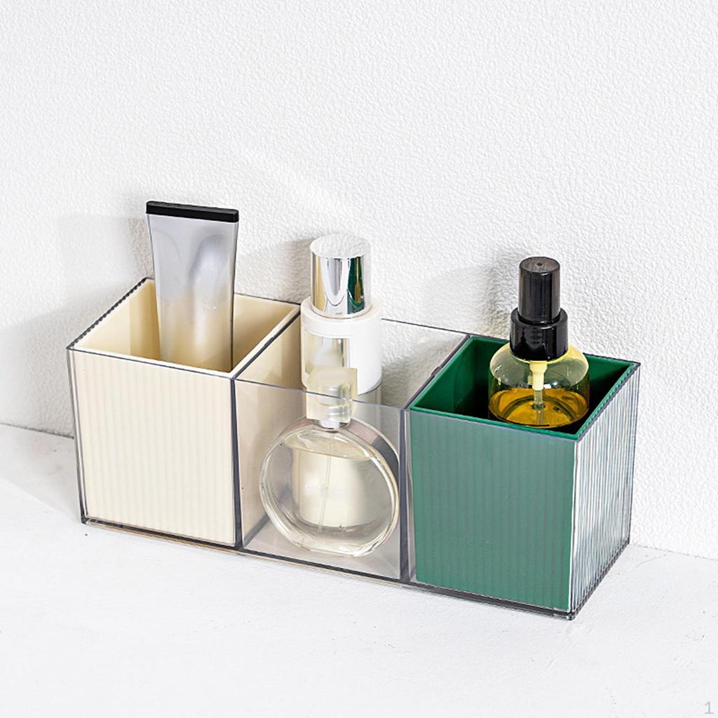 Organizer Brush Holder Compact Container Display for Tabletop Bedroom
