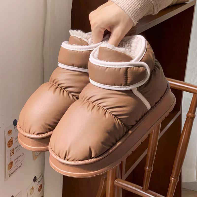 Women's Winter Snow Boots Faux Fur Lining Booties Slippers Comfortable Fuzzy House Shoes Non-Slip Indoor Outdoor Home Shoes for Women Warm Ankle Boots