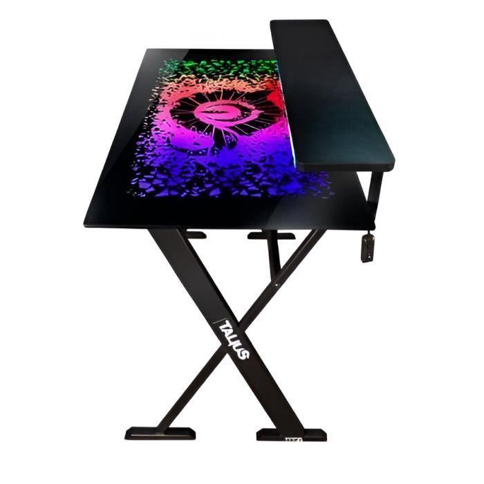 Gaming Table - TALIUS - Warship X1 RGB - Black - 1200x600 Mm - 7-color RGB LED
