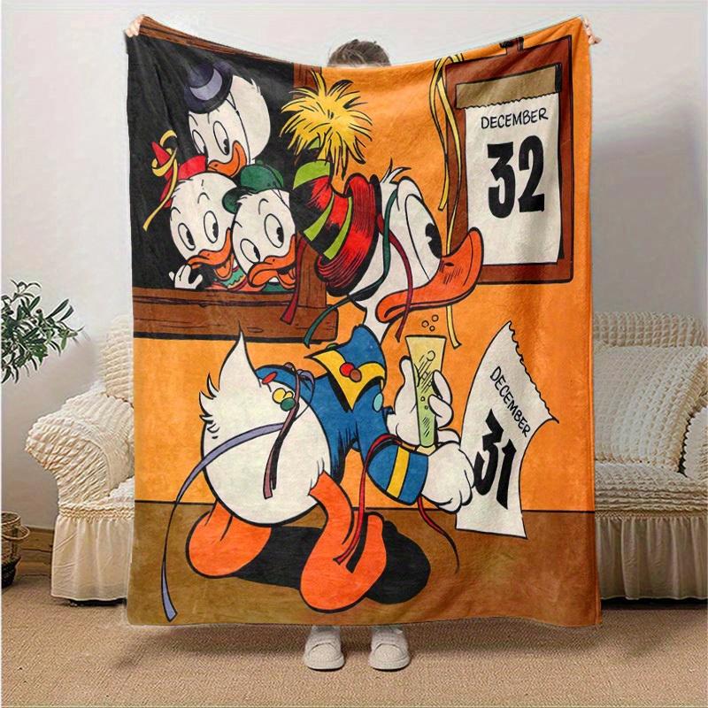 1pc. Cartoon Duck Family Christmas Decoration Blanket, Seasonal Home Decorative Throw Blankets for Couch Bed Sofa, Living Room, Travel, Camp