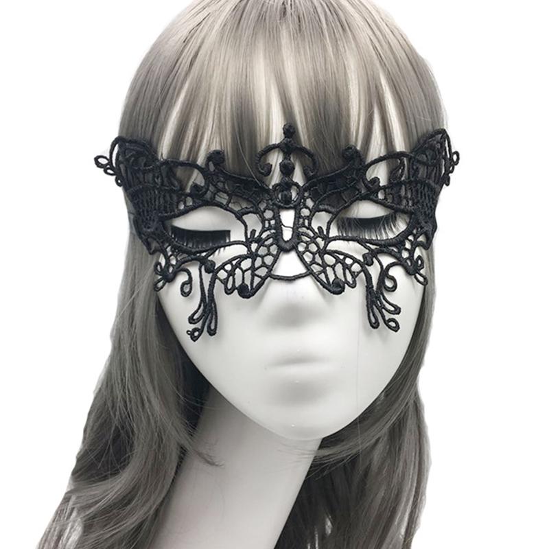 1PC Unisex Gothic Hollow Mask Black Color Sexy Lace Masquerade Half Face Lace Cosplay Mask