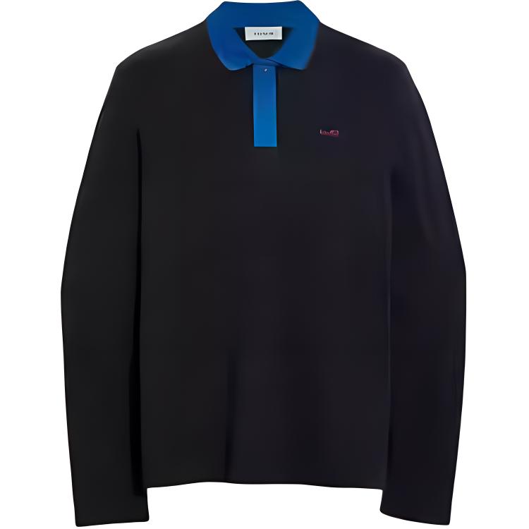 COACH Polo Shirts Men's Black Crew Neck Moderate Other 6660_BLK