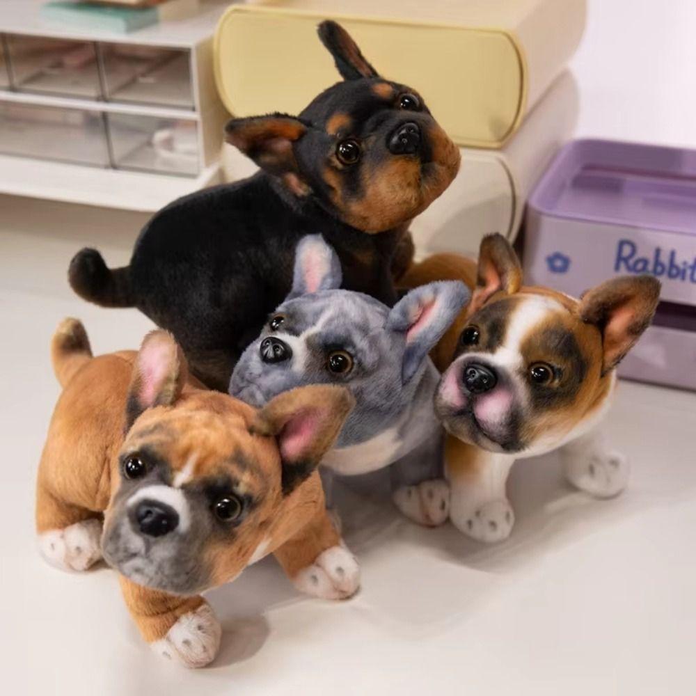Cute Pet Dog Stuffed Doll Simulation Stand Baggle Dog Toy French Bulldog Plush Children's Toy